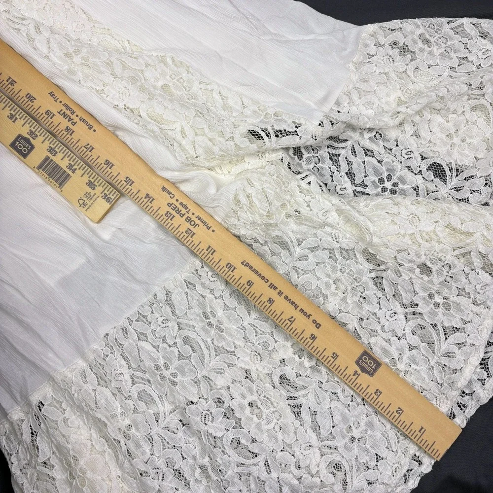 Abercrombie & Fitch White Lace Maxi Day Dress Sz L Cottage Boho Festival Wedding